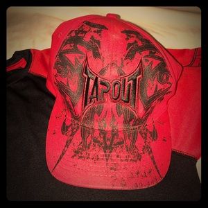 TapOut red black flex fit baseball cap hat Sz L XL